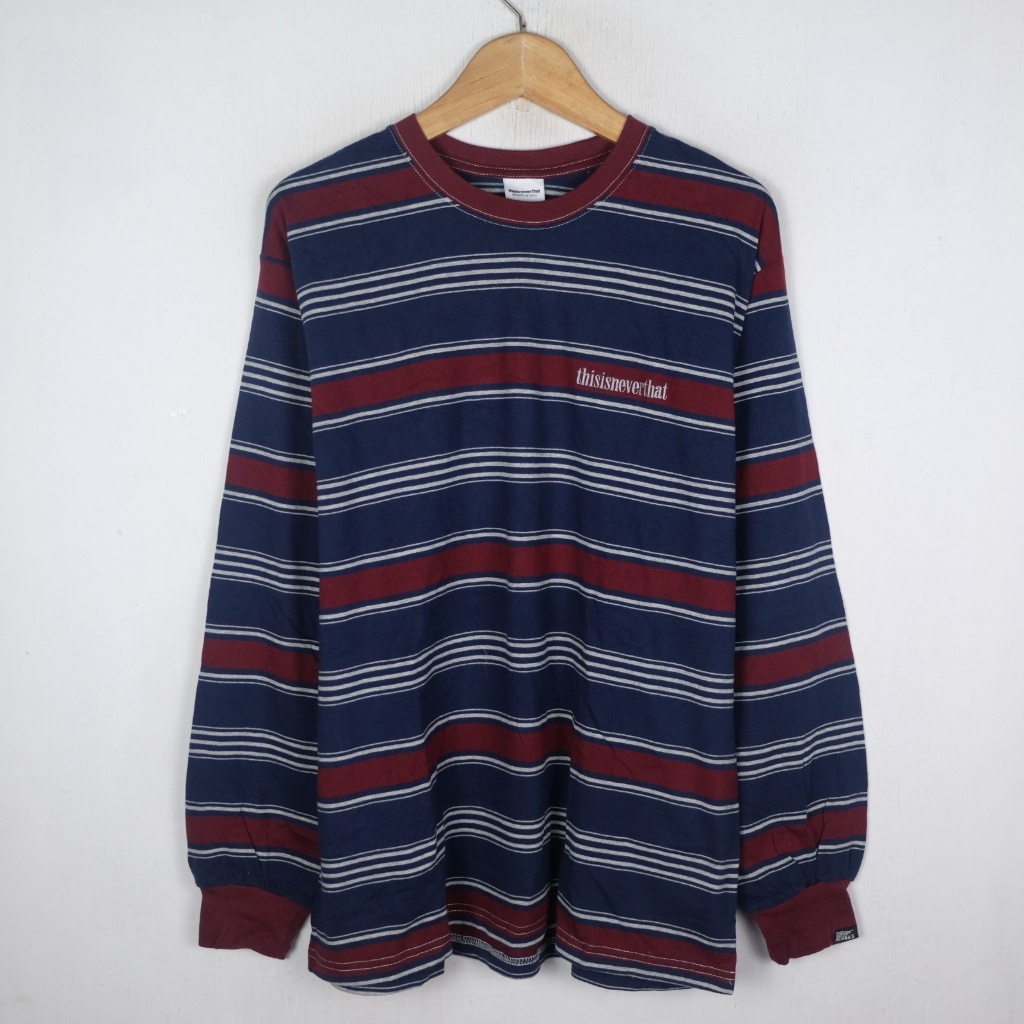 KAOS LENGAN PANJANG THISISNEVERTHAT STRIPE LONG SLEEVE TSHIRT LS48 SIZE M-L
