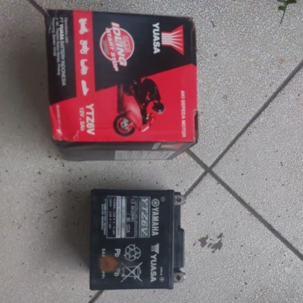Aki Motor Bekas Merk Yuasa YTZ6V 12V 5Ah - Aki Ori