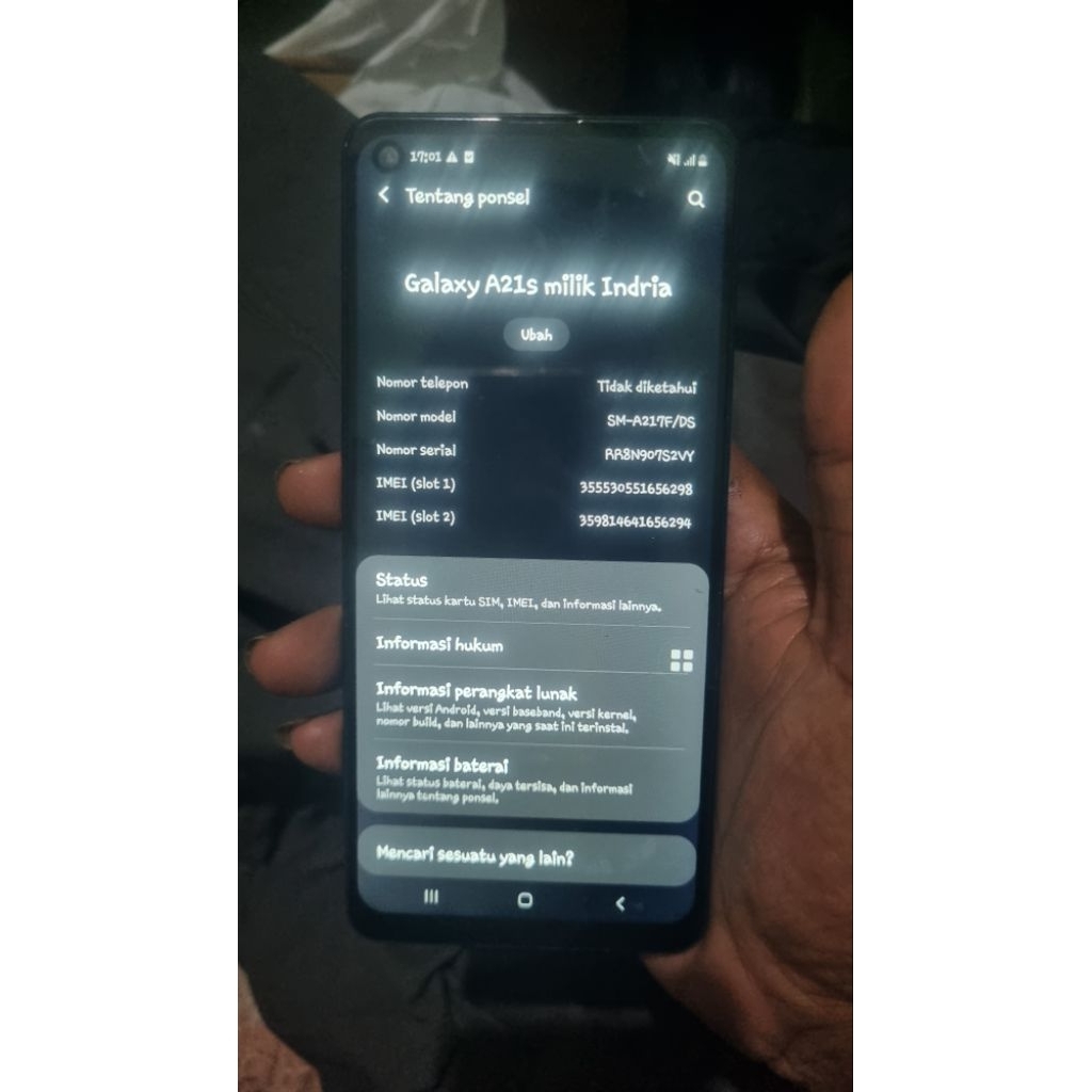 lcd frame samsung A21S copotan original