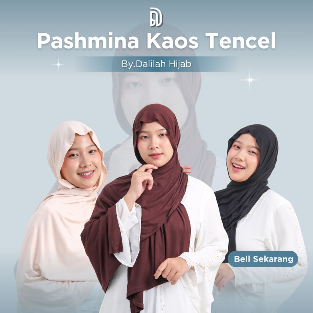 Dalilah_Pashmina Kaos Tencel Premium 175x75 Adem dan Mudah Dibentuk