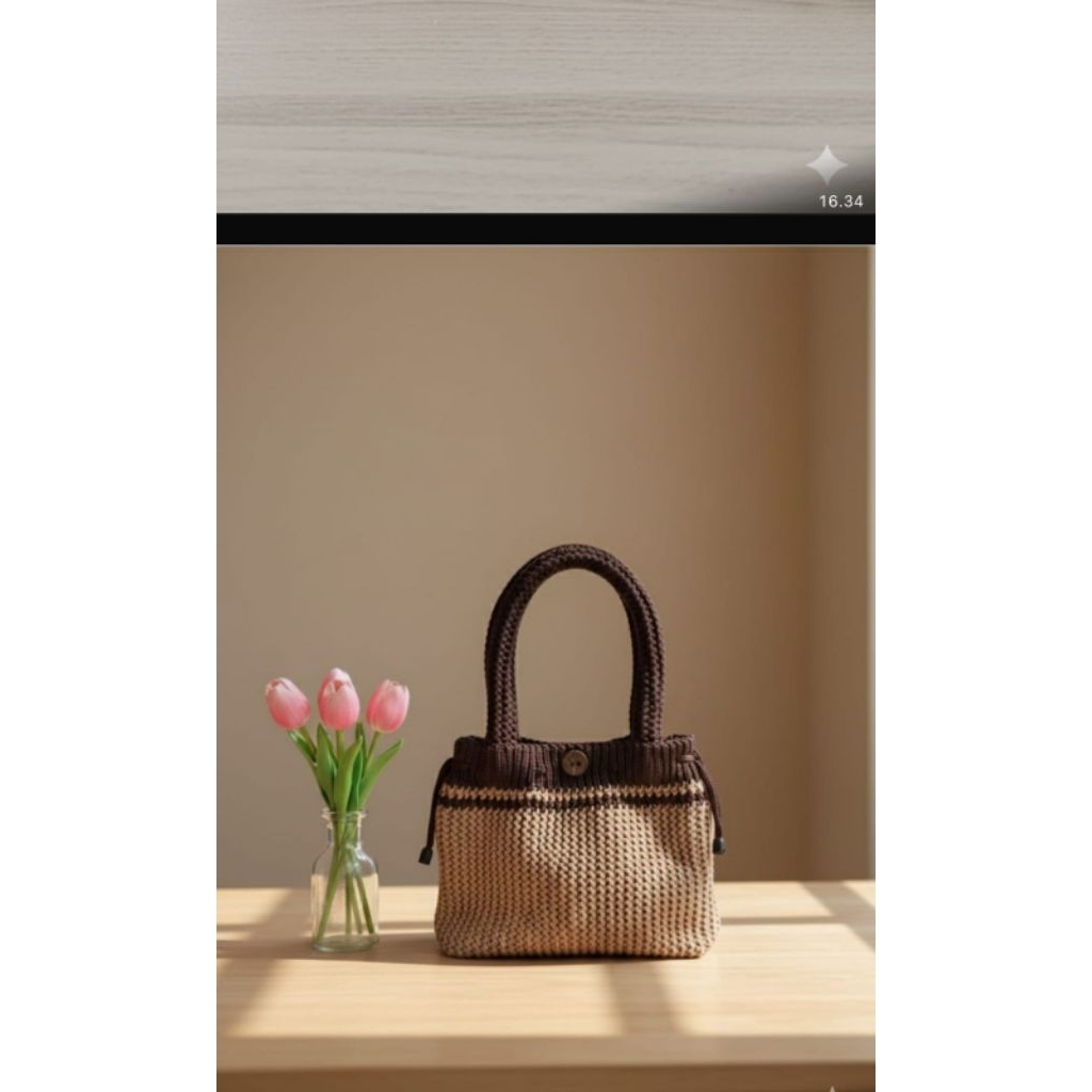hand bag bahan rajut / tas rajut multifungsi