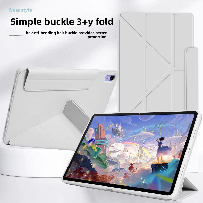 Lenovo Xiaoxin Pad GT 11.1 Inch Flip Case Simple Buckle 3 Y-Fold Magnetic Casing