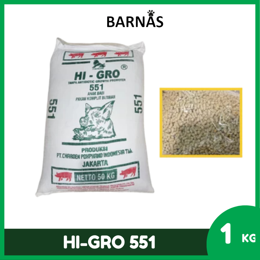 Hi - Gro 551 Anak Babi Pakan Komplit Butiran (Pur Babi) 1 KG - REPACK CURAH