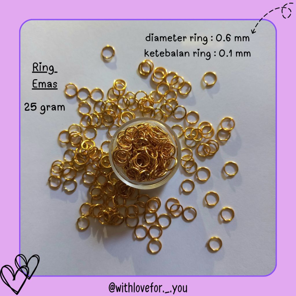 Ring Emas (25 gram) - ring penyambung - DIY kerajinan tangan