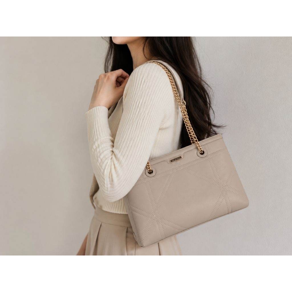 Preloved Palomino nude bag classy rantai gold