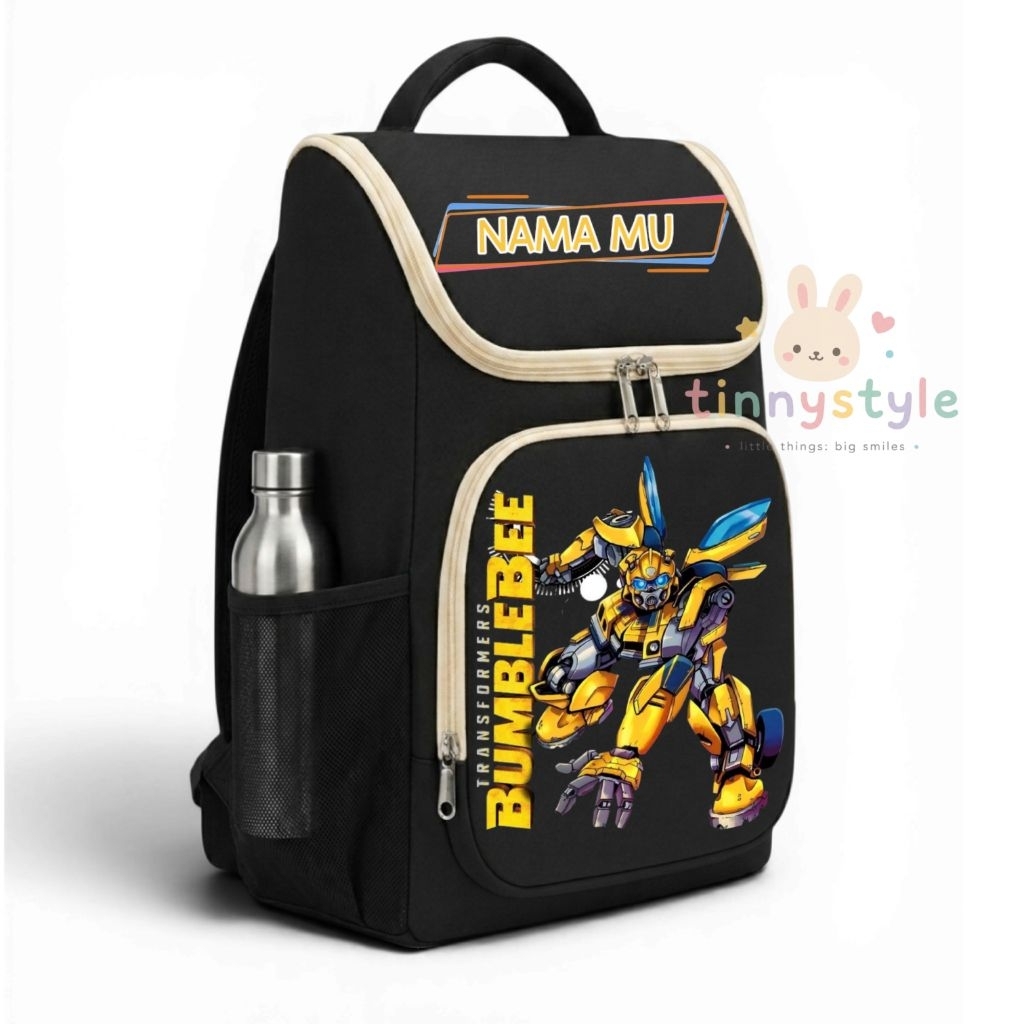 Tas Ransel Anak Bumblebee Backpack Tas Gendong Anak TK/SD Free Nama.