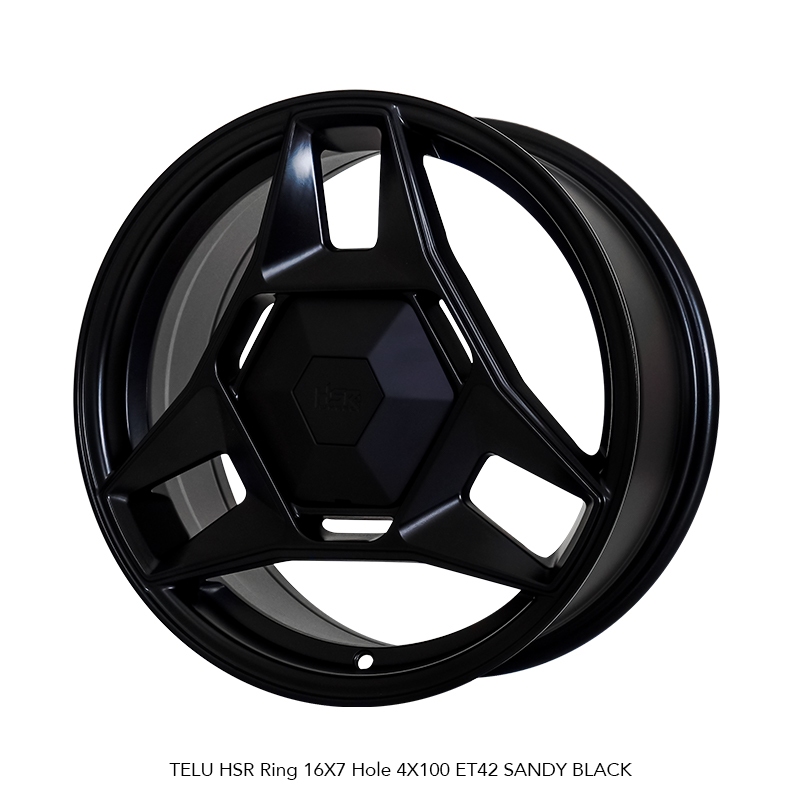 VELG MOBIL R16 HSR TELU HSR R16X7 H4X100 ET42 SANDY BLACK 4 PCS VELG