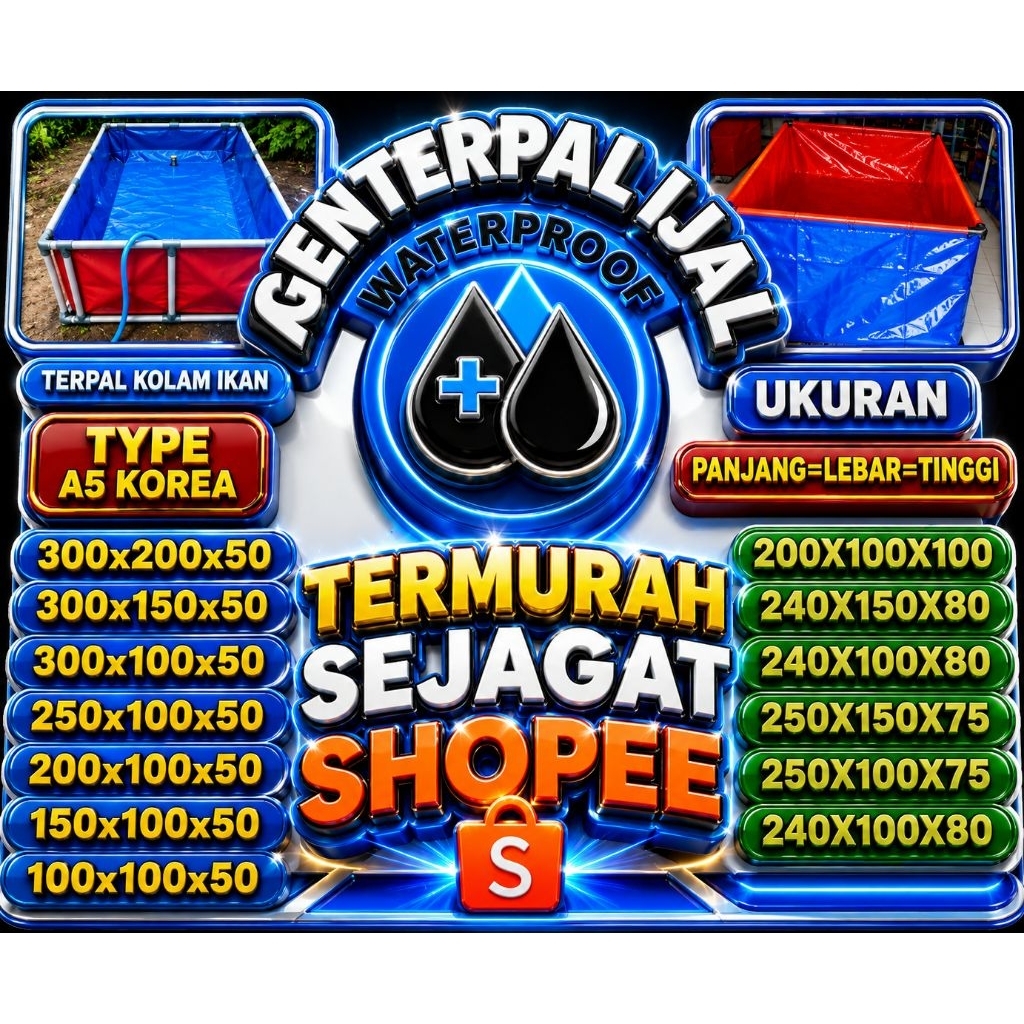 KOLAM IKAN A5 200x100x50=3 PCS 100 RB