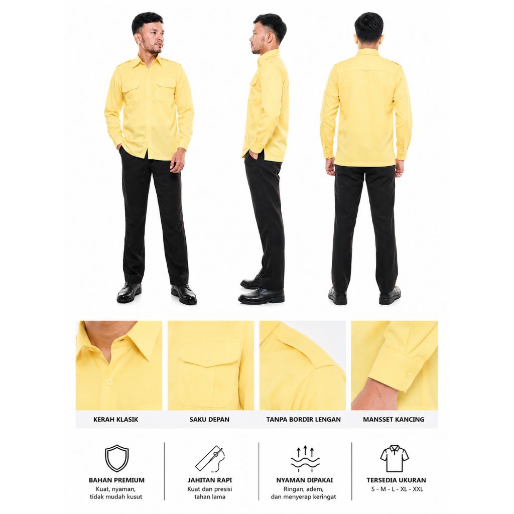 Seragam satpam/security Pdl/Pdh cream 1set/satuan