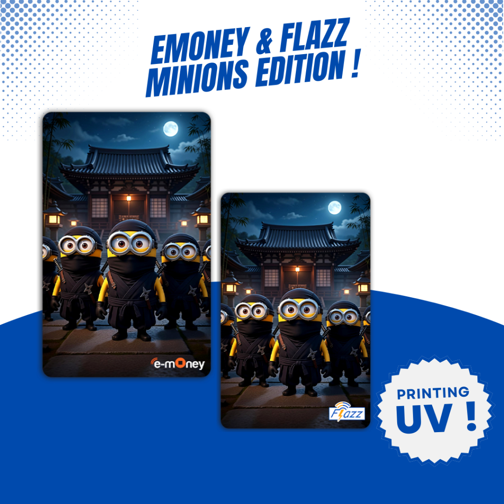 Kartu Flazz Gen 2 Emoney Custom Despicable Me Minion Edition - Kartu Etoll Transportasi Mandiri BCA 