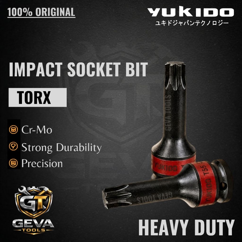 Yukido kunci sock bintang impact T55 Cr-Mo socket wrench impact