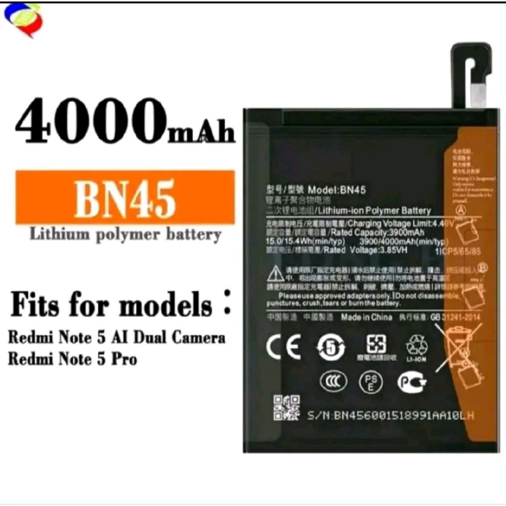 baterai BN45 Redmi Note 5 / Redmi Note 5 Pro Batre Batrai Baterai