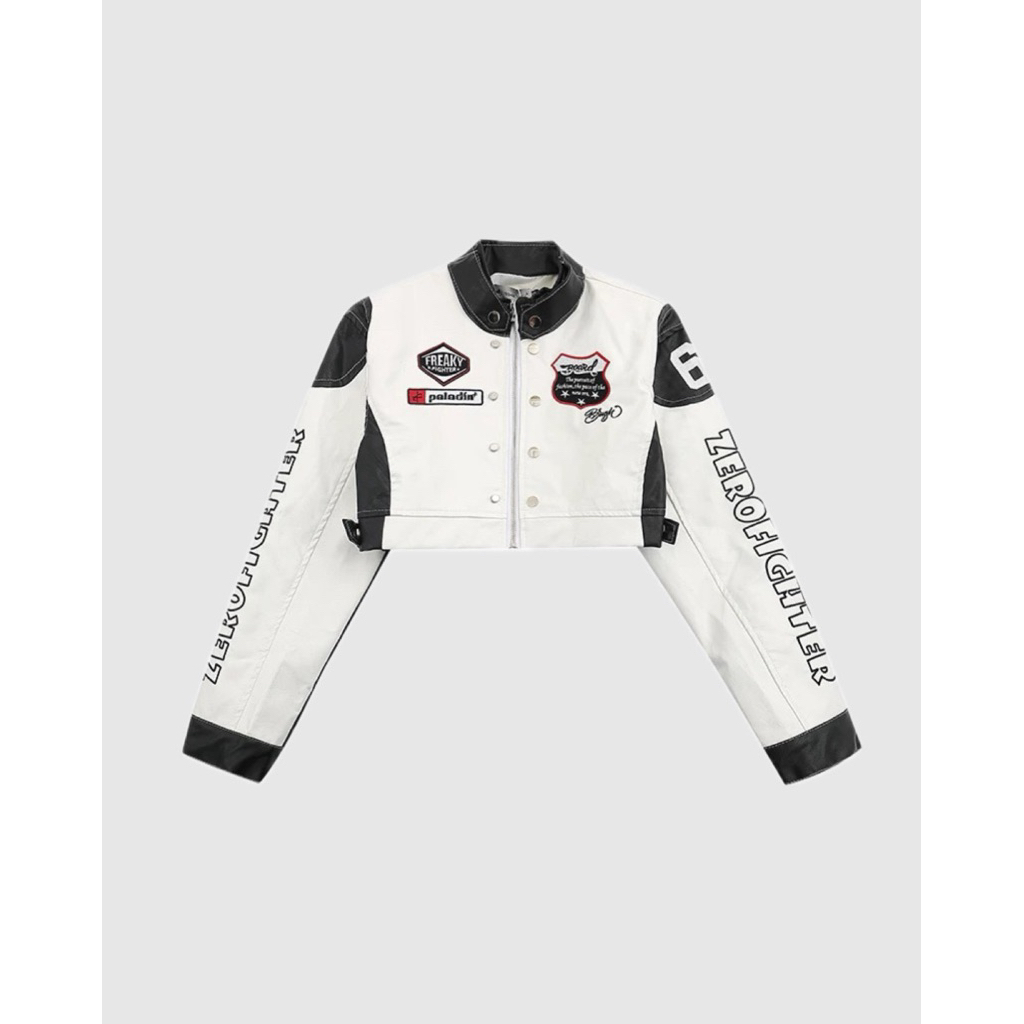 AESTHEYOURLOVED - Zero Fighter Cropped Racing Jacket