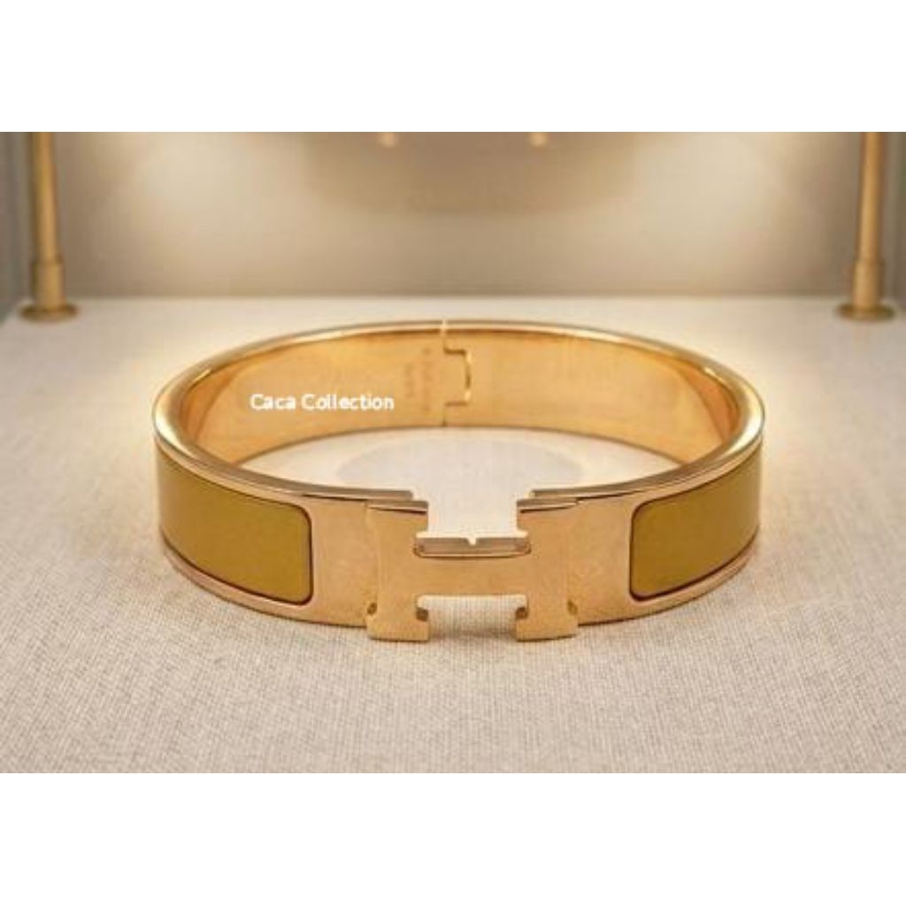 Aksesories Fashion Mewah | Gelang Titanium Wanita Model H Premium Anti Karat | Gelang Bangle Wanita 