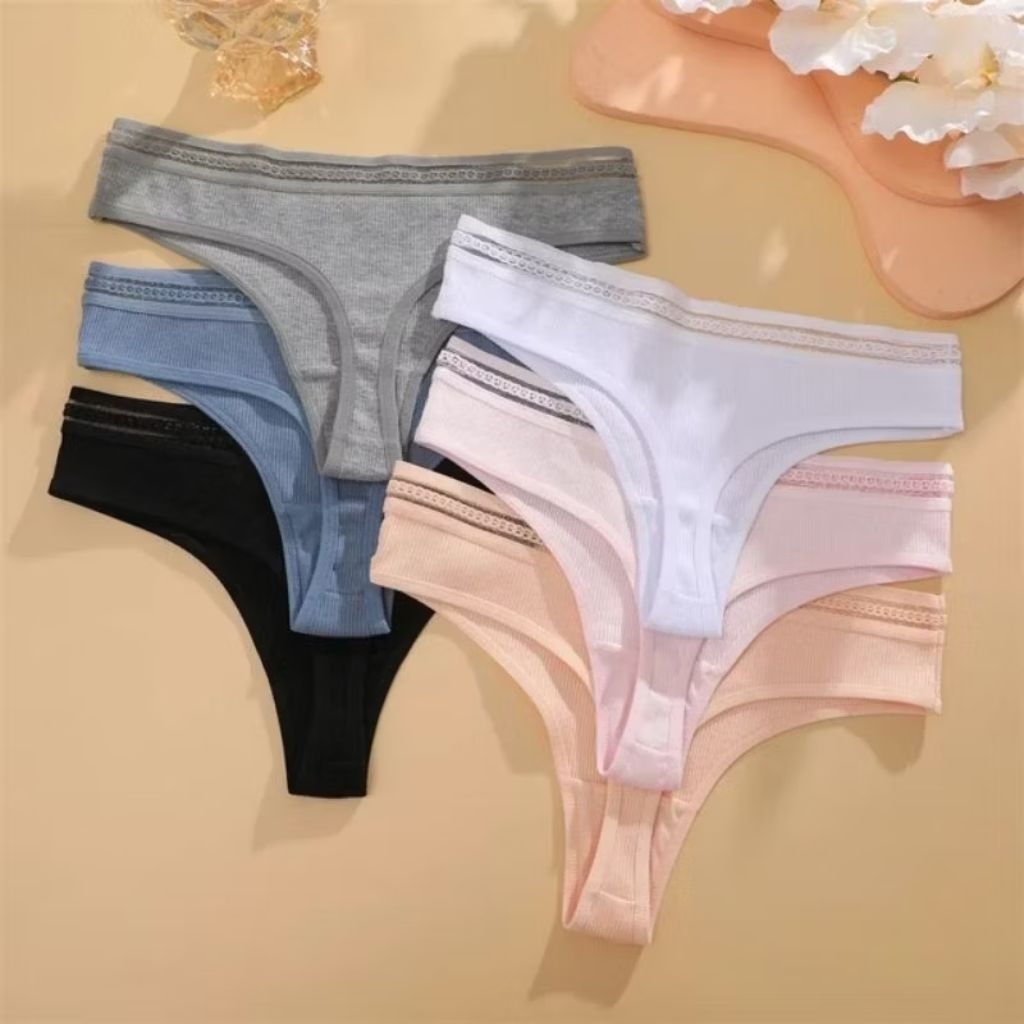 FINETOO FT140 Celana Dalam Wanita Model Thong Garis Women Panty