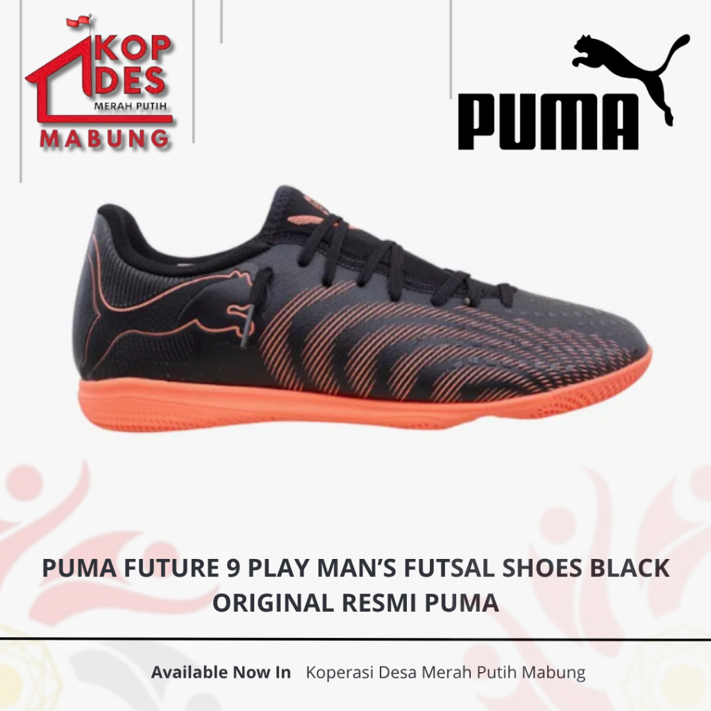 Sepatu Futsal Pria Puma Future 9 Play Man's Futsal Shoes Black - Original
