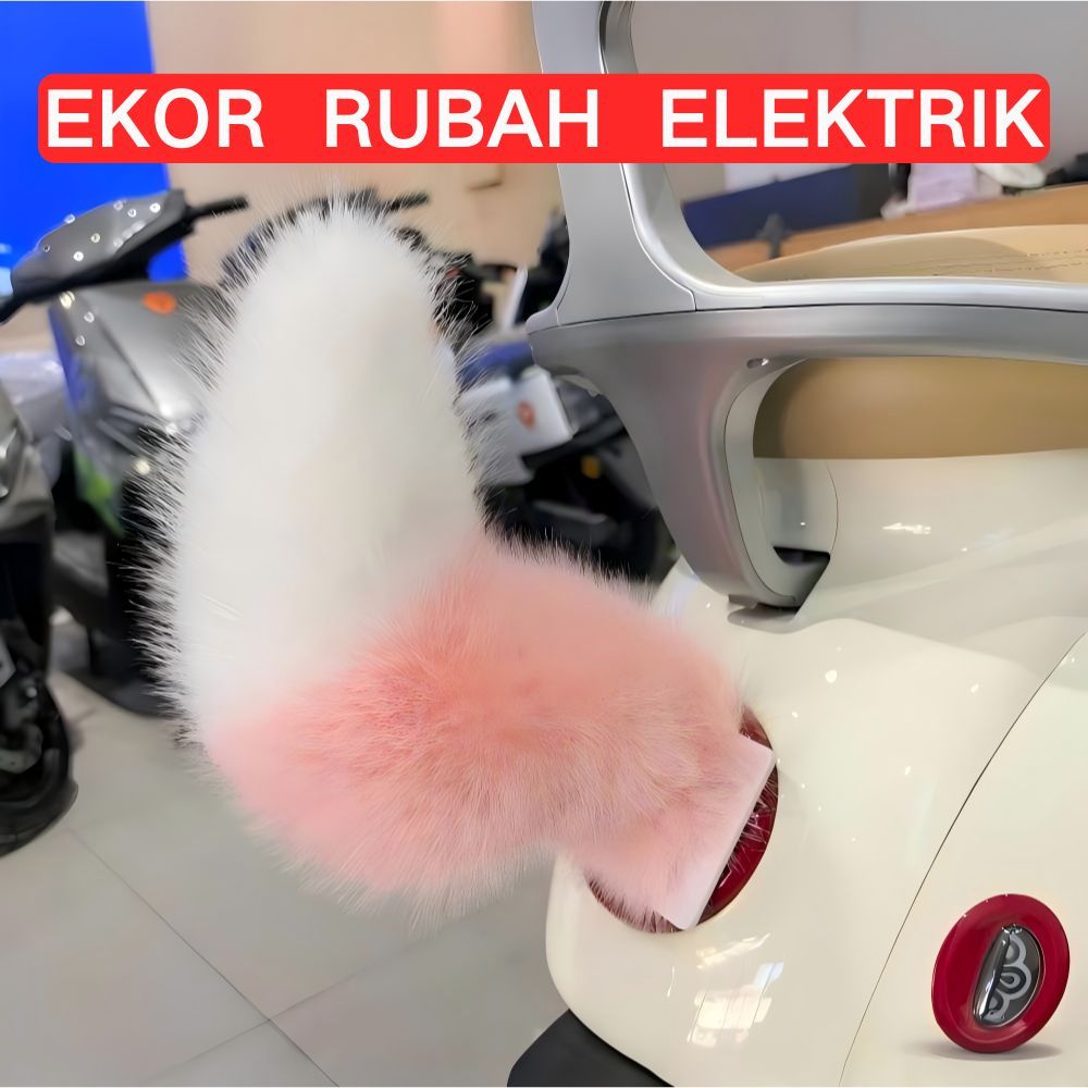 Pengiriman dalam 24 jam ekor rubah goyang elektrik untuk variasi motor ekor kucing cosplay tail moto