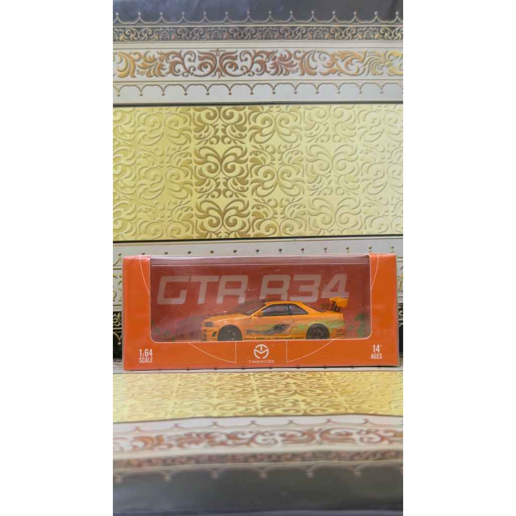 Time micro 1:64scale Nissan skyline GTR R34 Orange