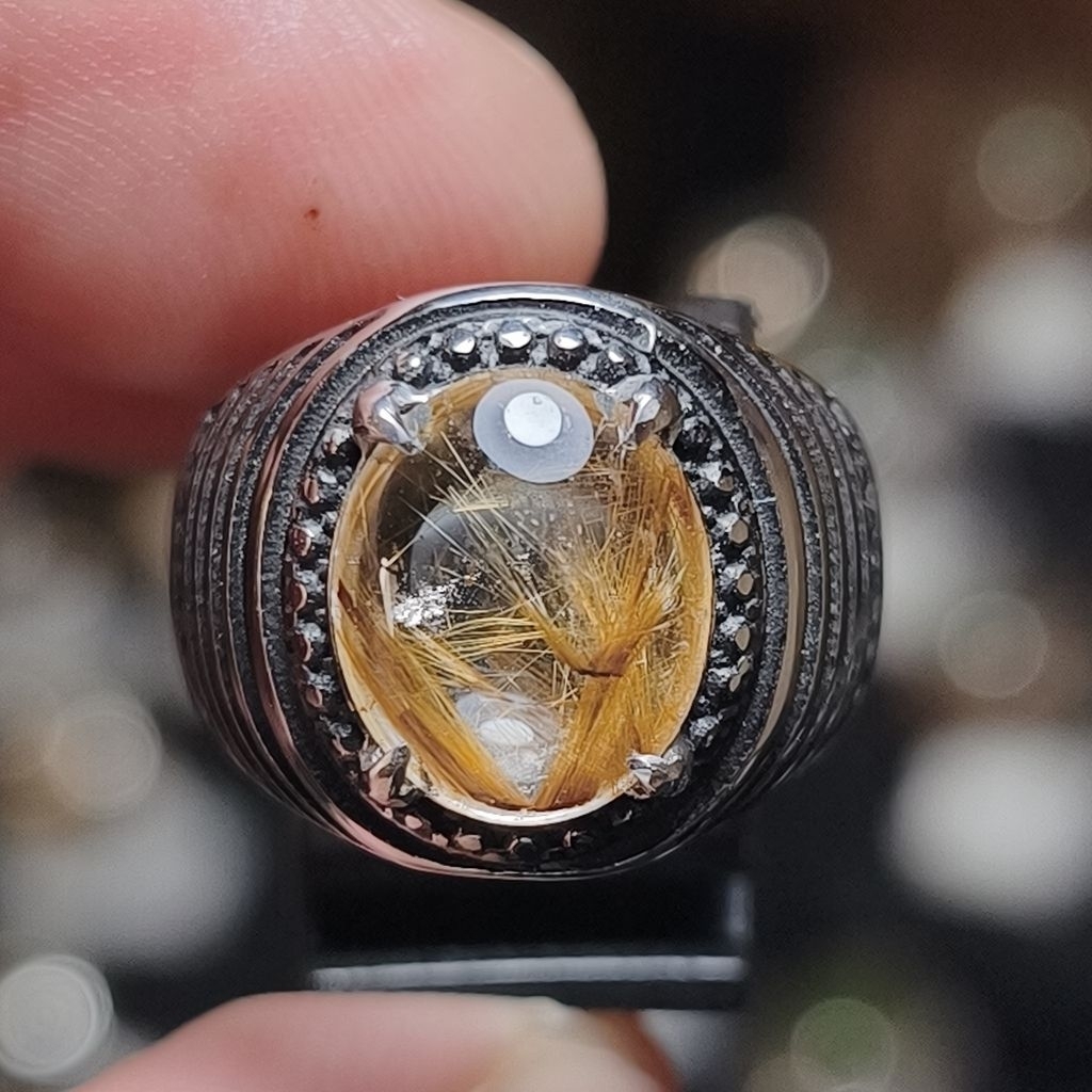 BATU KECUBUNG RAMBUT EMAS ring size 7