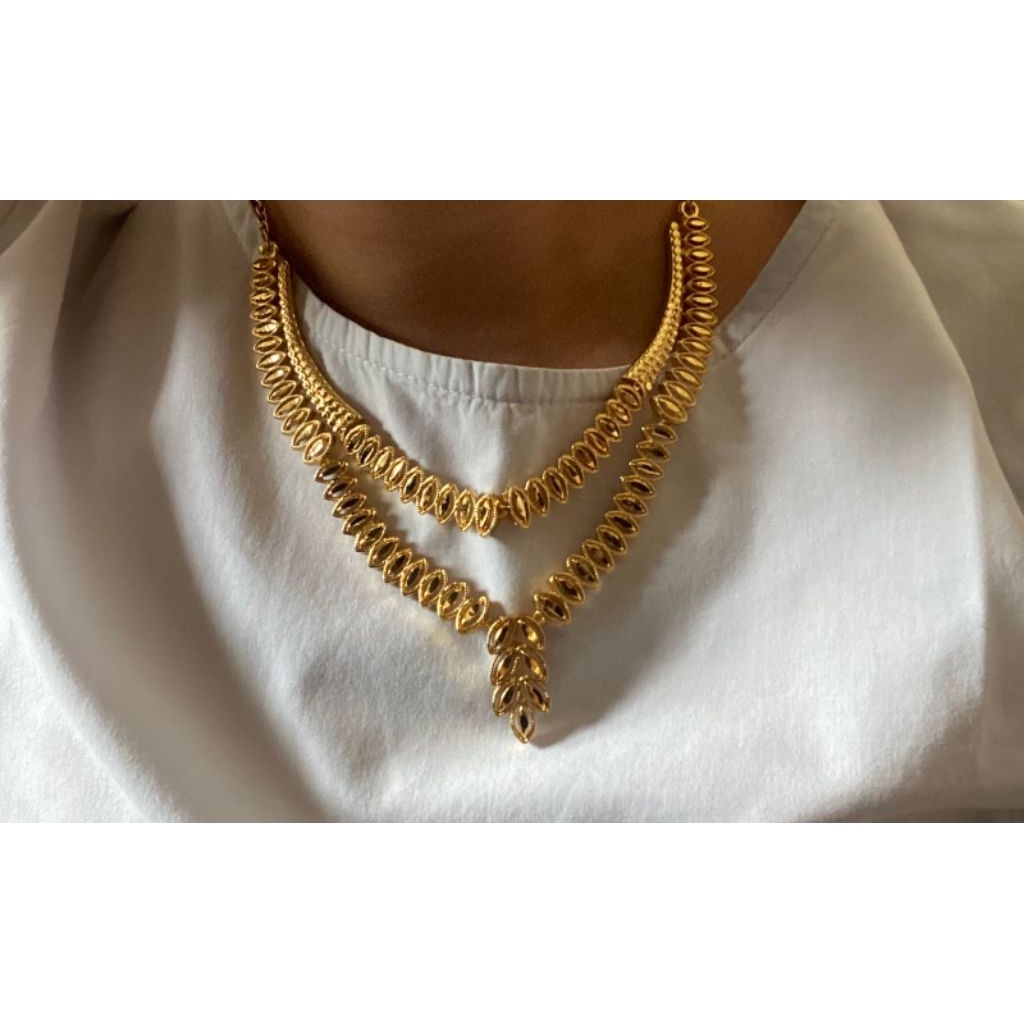 kalung Dubai adat/kalung india emas/perhaisan india/kalung set india kalung panjang dubai