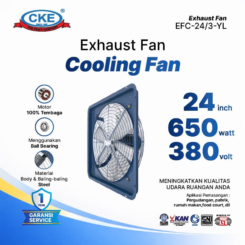 Exhaust Fan Cooling Fan 24 Inch 380V INDUSTRI Exhaust Dinding Eksos Dinding Blower Gedung