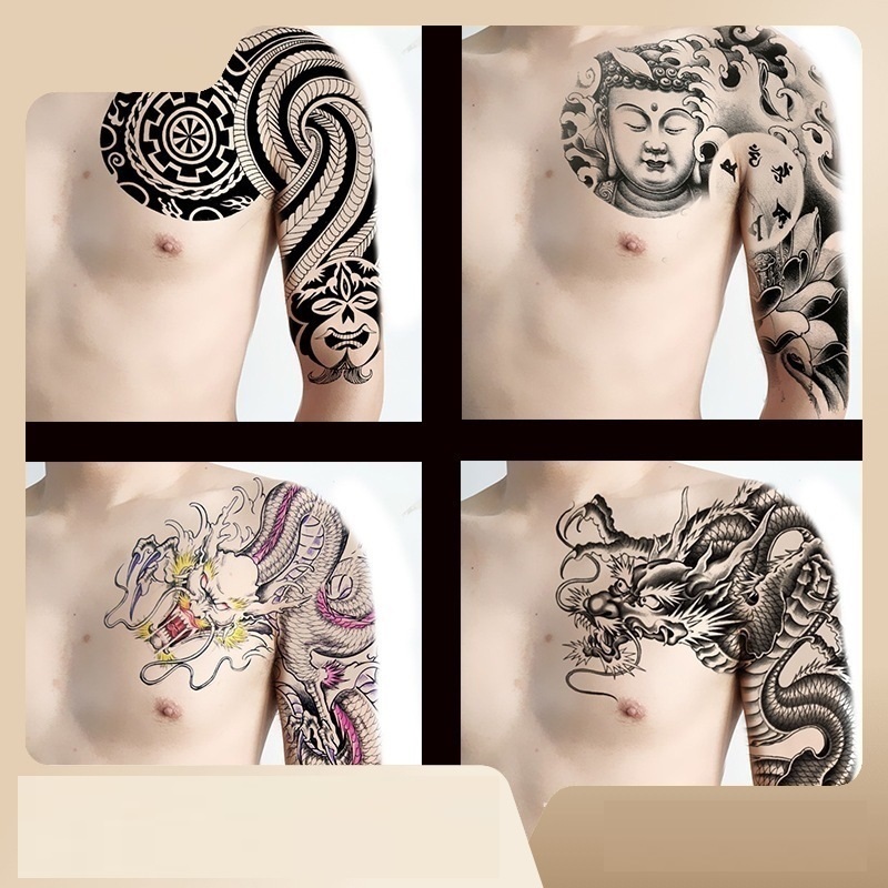 Stiker Tato Bahu Lengan Tangan | Arm Temporary Tattoo | Waterproof | Tato Dada Tahan Lama