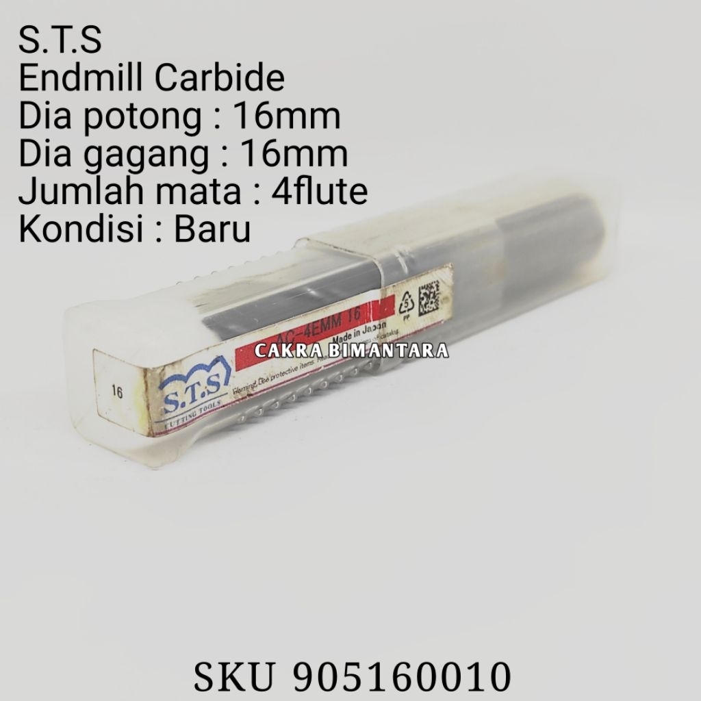STS endmill 16mm matapisau milling 16.0mm end mill 16 mm carbide