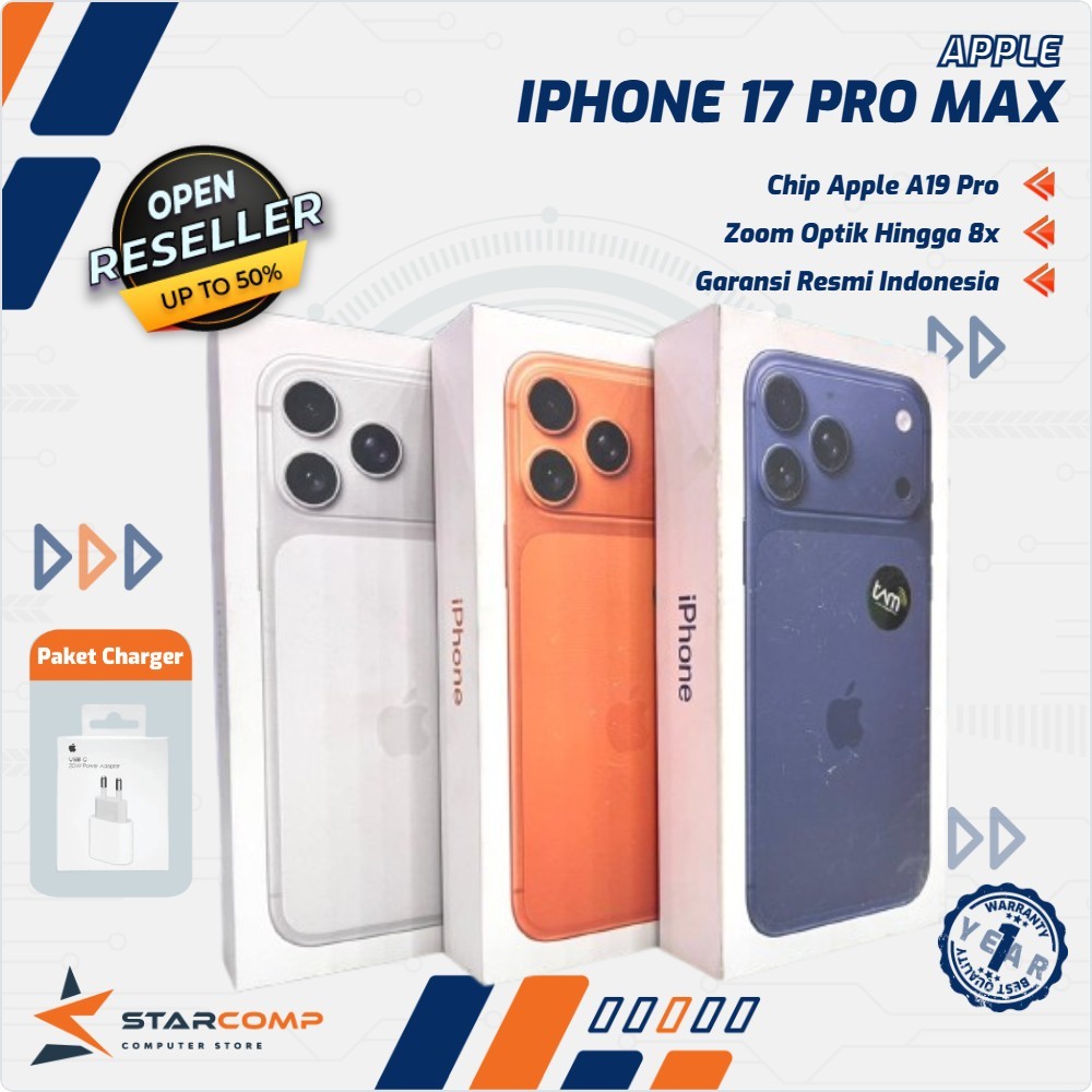 iPhone 17 Pro Max 256GB 512GB 1TB 2TB Garansi Resmi Indonesia iBox