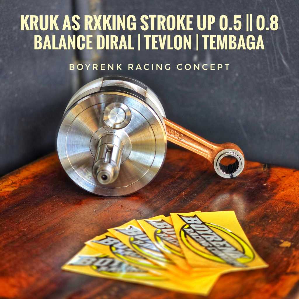 ASKRUK CRANK SHAFT BANDUL KRUK AS YMH RXK // RX KING // R X KING  STROKE UP 0,5 DAN 0 8MM-BOYRENK RA