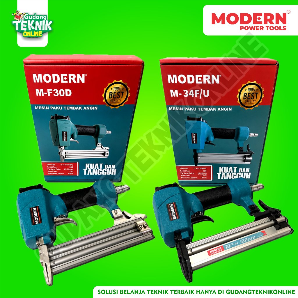 Mesin Paku Tembak Angin MODERN M-F30D M-34FU M-1022J / Air Nailer Paku Lurus Tembak Staples U Kayu M