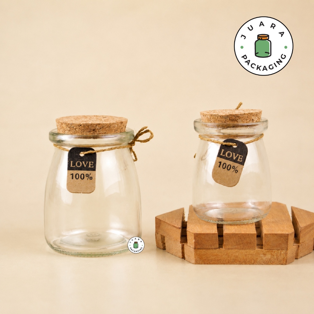 Jar Kaca 100ml 150ml 200ml Botol Kaca Glass Bottle Wish Jar Tutup Gabus 100 ml 150 ml 200 ml