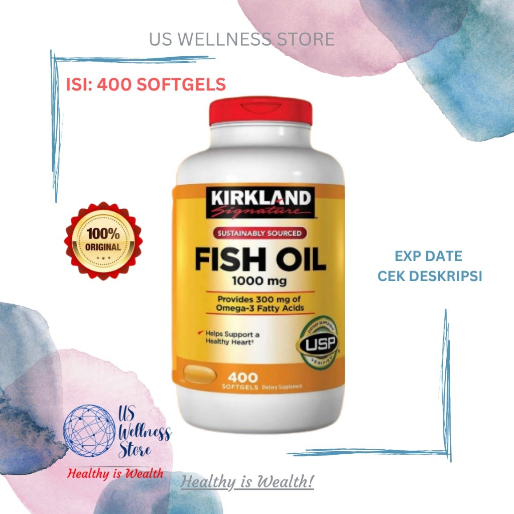 Kirkland Signature Fish Oil 1000mg Concentrate Omega-3 - 400 Softgels