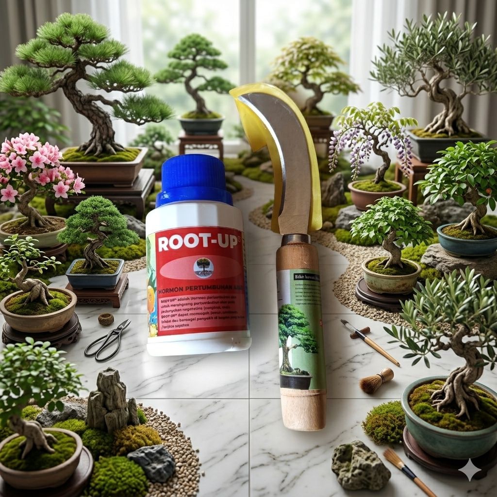 Paket Pisau okulasi + Vit Root up Pertumbuhan Paket subur Bonsai tanaman