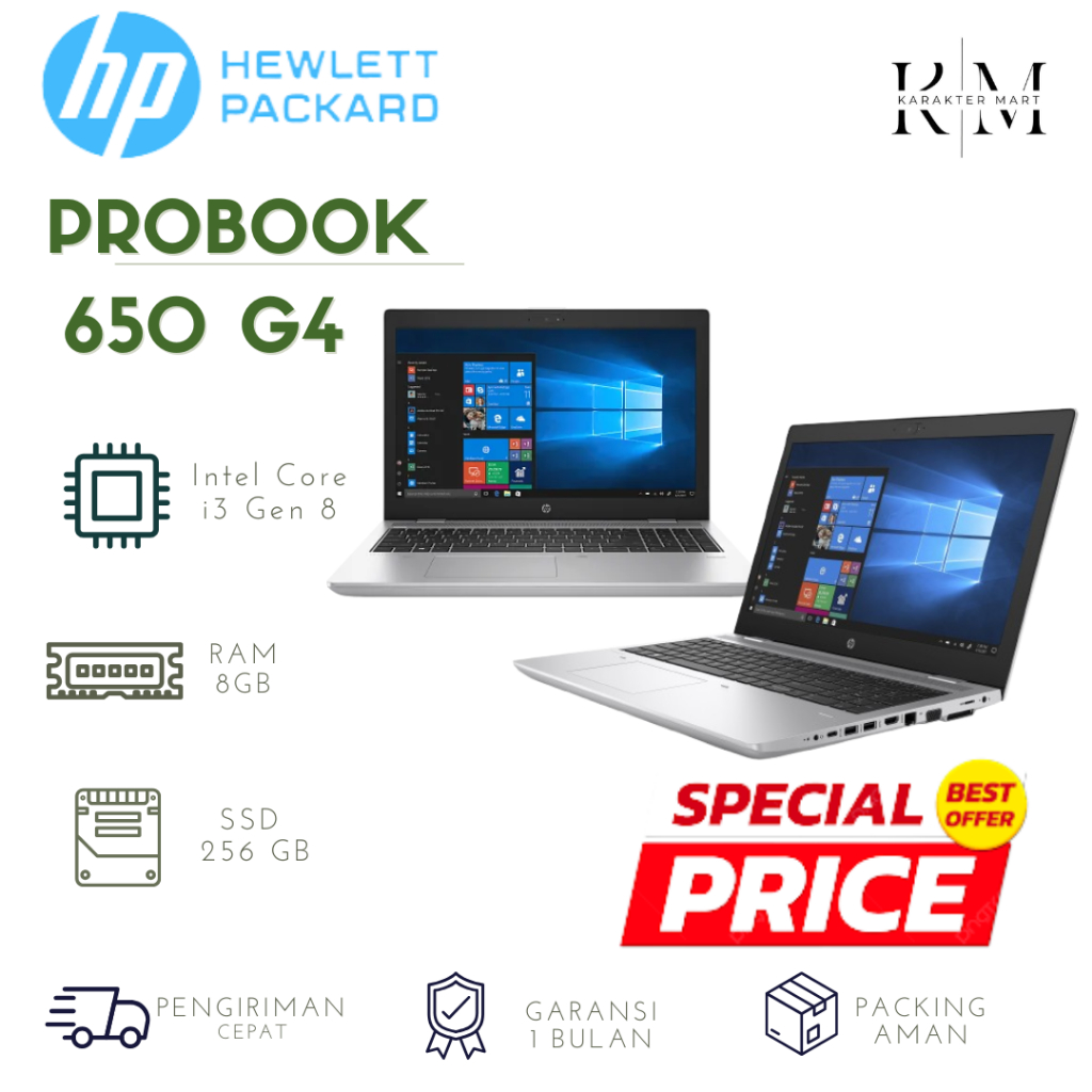 Laptop Murah Layar 15 Inch HP Probook 650 Core i3 Gen 8 Ram 8GB SSD 256GB