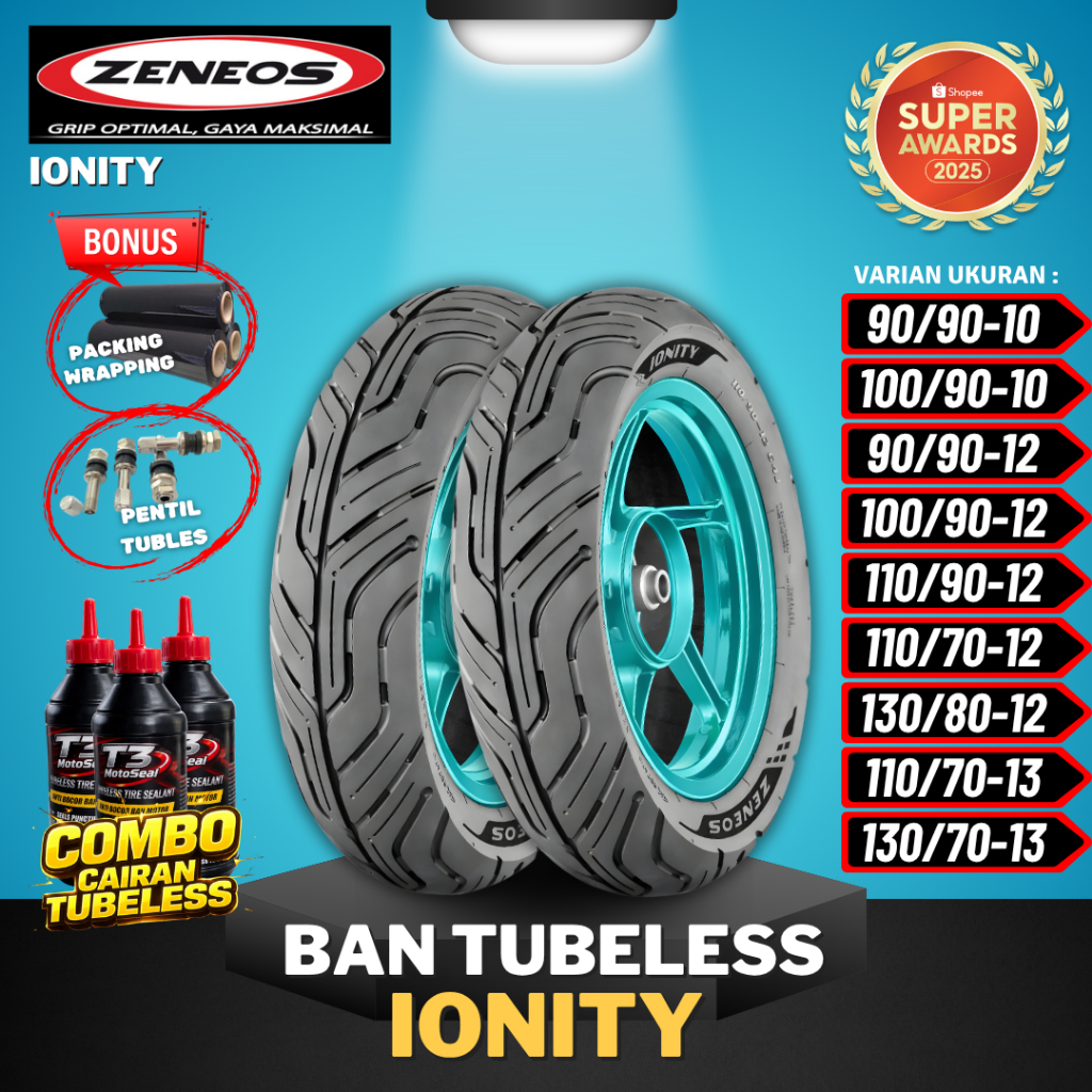 [READY COD] BAN ZENEOS IONITY RING 10 12 13 / BAN TUBELESS ZENEOS BAN MOTOR MATIC / BAN TUBLES SCOOP