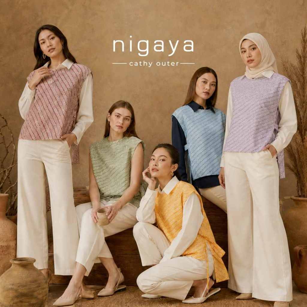 NIGAYA - New Cathy Outer - Outer Bolero Batik Wanita Modern Tanpa Lengan