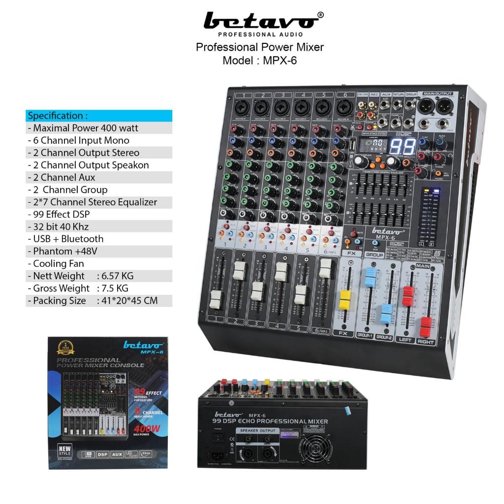 Betavo Audio Power Mixer MPX8 , MPX6 & MPX4 8CH , 6CH & 4CH