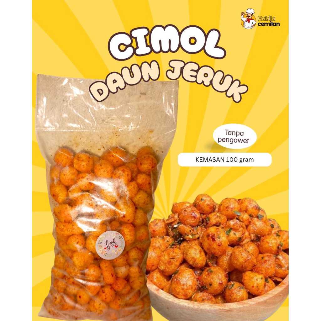 SNACK CIMOL DAUN  JERUK PEDAS GURIH , CEMILAN CIMOL KERING PEDAS DAUN JERUK//CIMOL