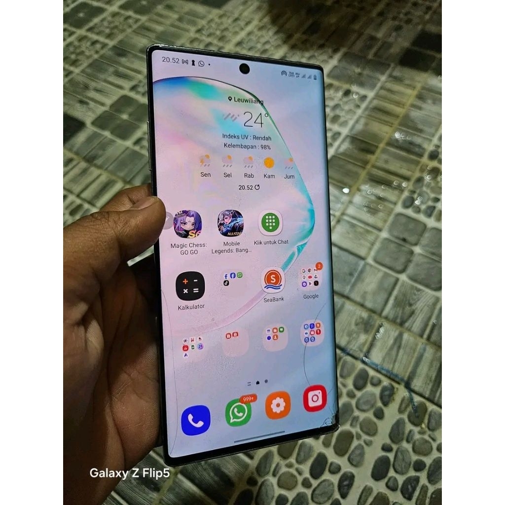 LCD SAMSUNG NOTE 10PLUS FRAME SILVER MINUS