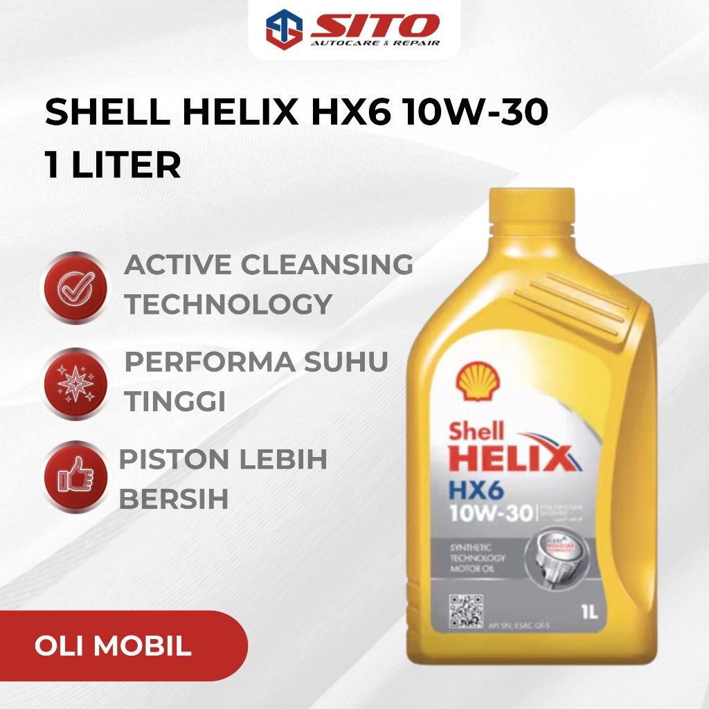 SHELL HELIX HX6 10W-30 - OLI MOBIL SEMI SYNTHETIC 1 LITER ORIGINAL