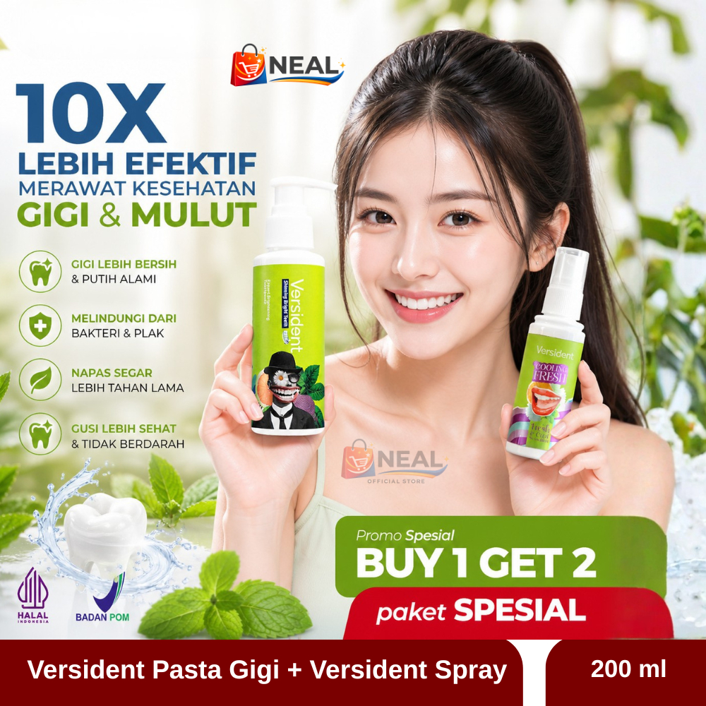 BUNDLE HEMAT VERSIDENT 1 Versident SBT + 1 Versident Cooling Fresh - Versident Bright Teeth Pasta Gi