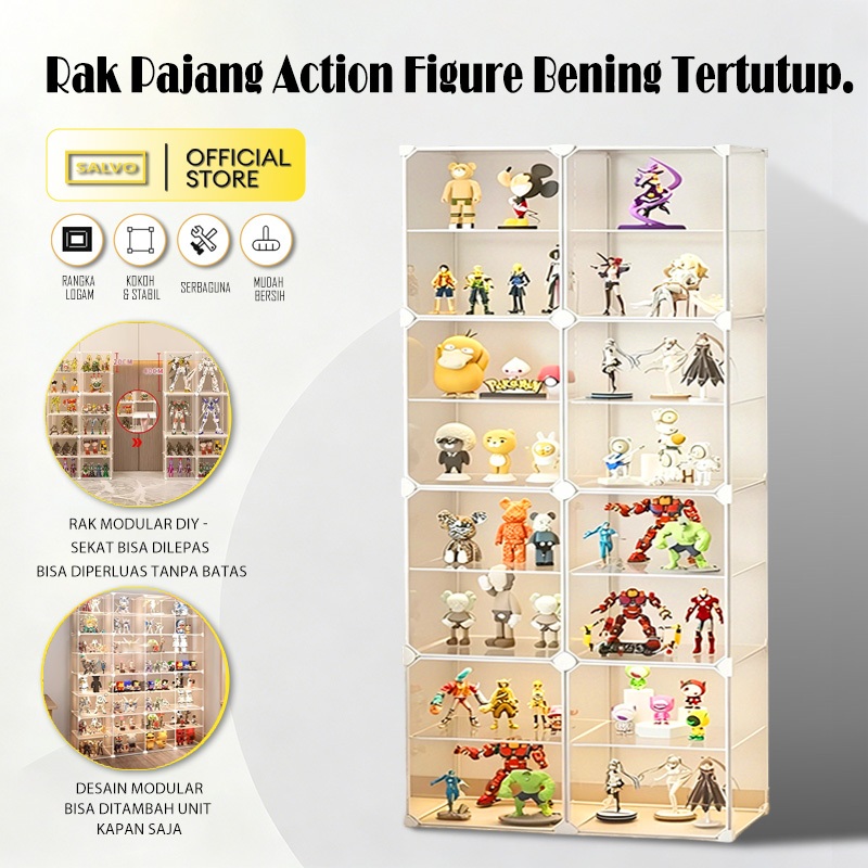 SALVO Lemari Resin Transparan untuk Action Figure