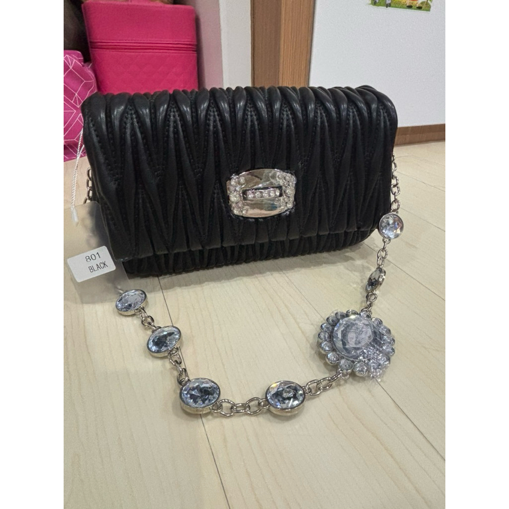 Tas Cewek Leather fairy bag miumiu chain bag Crossbody