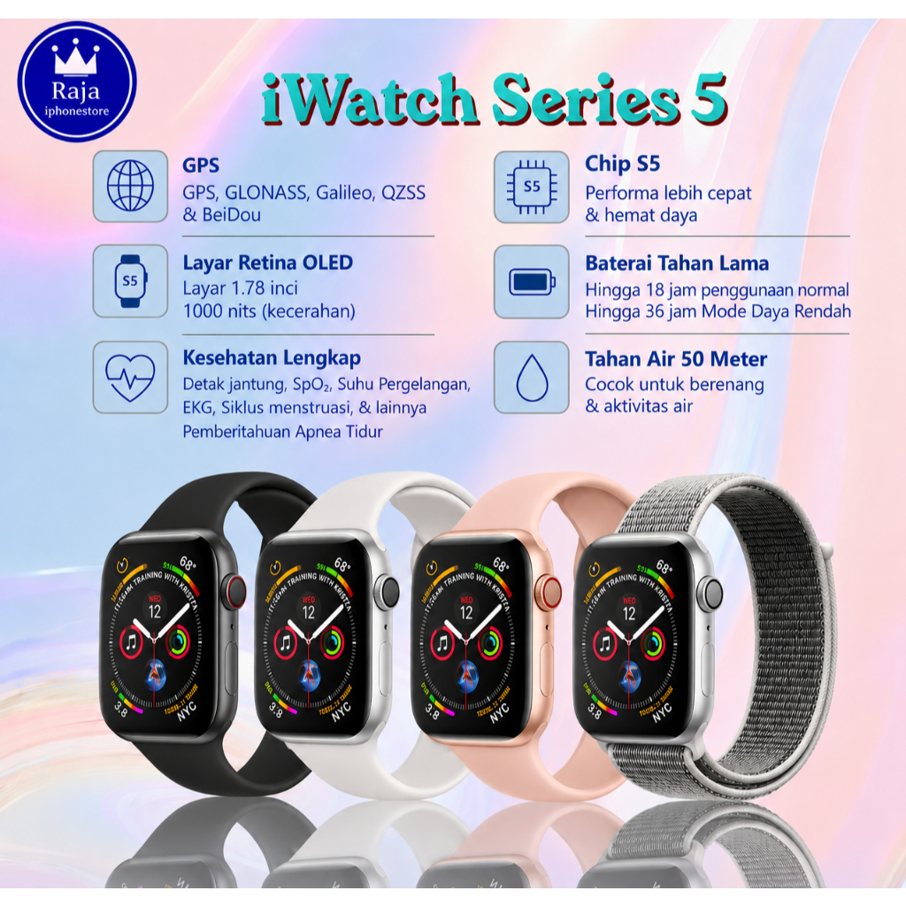 iWatch Series 5 40/44MM ORIGINAL Second FULLSET 100% / Apple Watch Second ORIGINAL Mulus Like NEW
