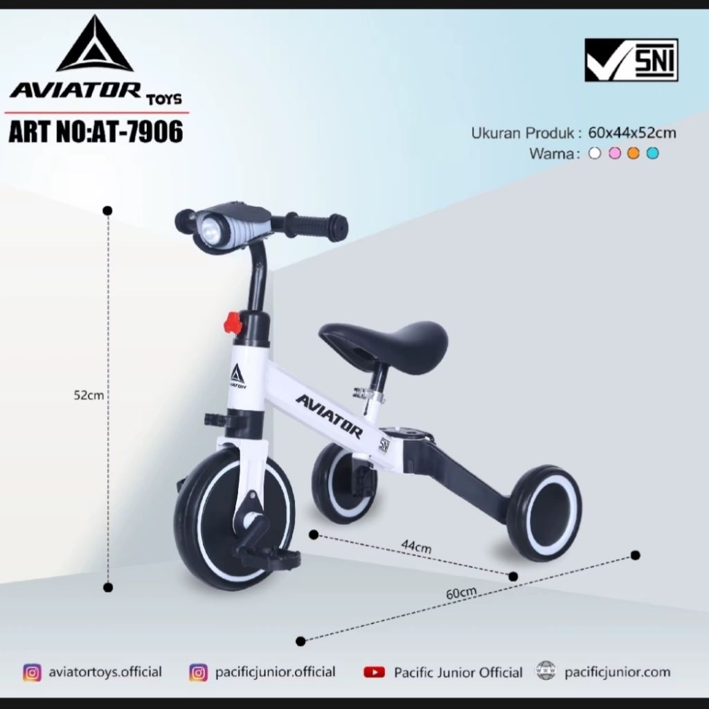Preloved sepeda anak balance bike 3 in 1 bisa roda 2 dan roda 3
