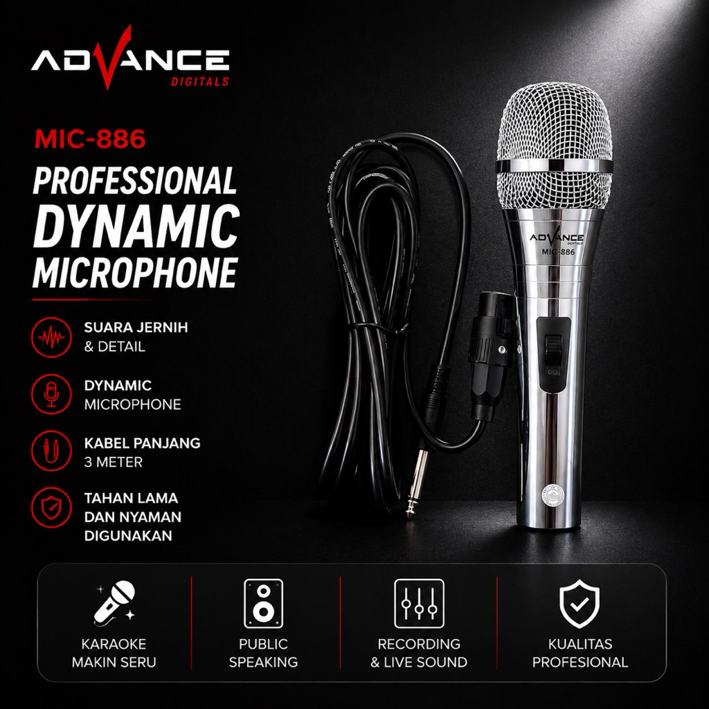 Microfon Advance Mic 886 - Microfon Advance Kabel