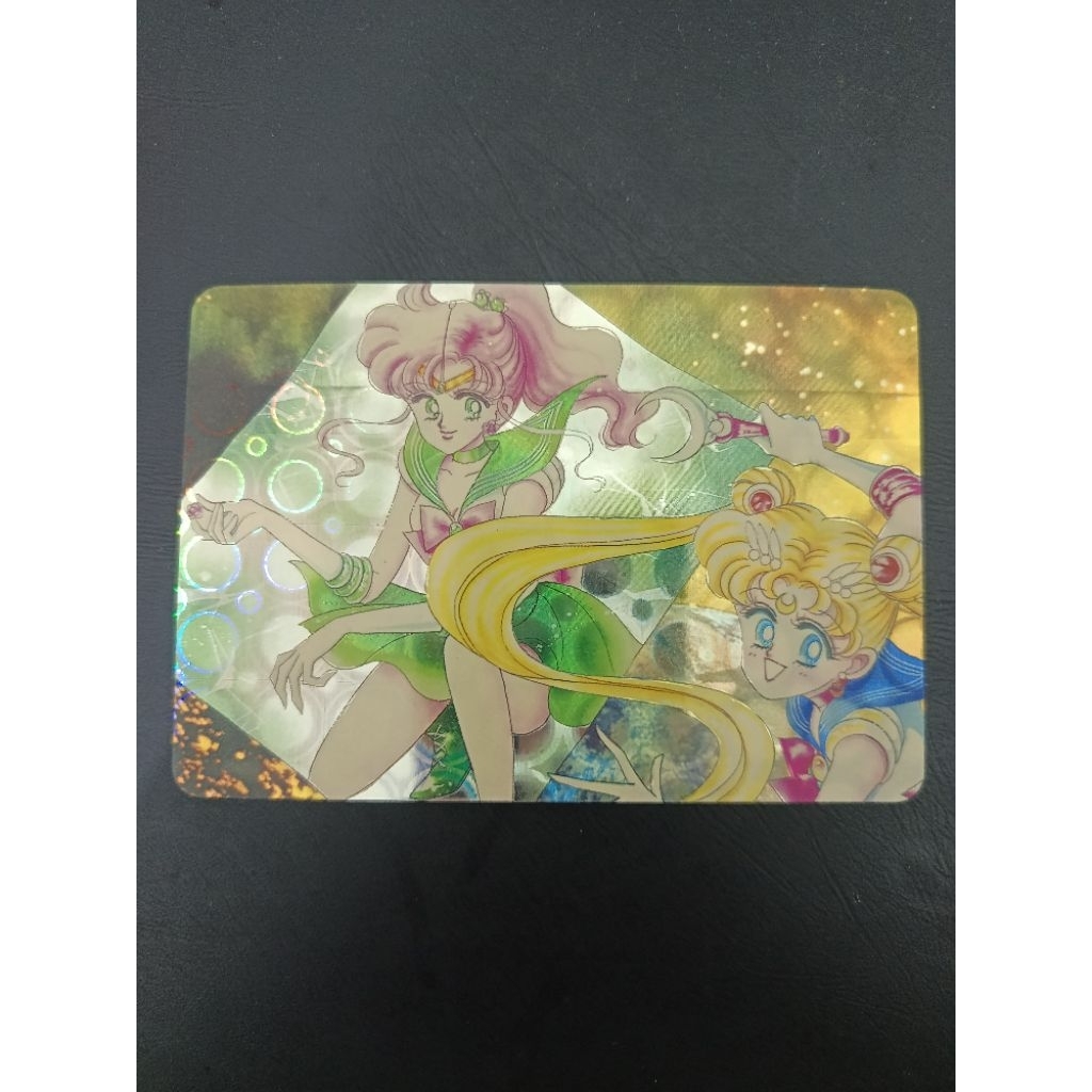Sailor Moon jadul, Sailor Moon Amada laser card, kartu hologram vintage, collectible item anime 90an