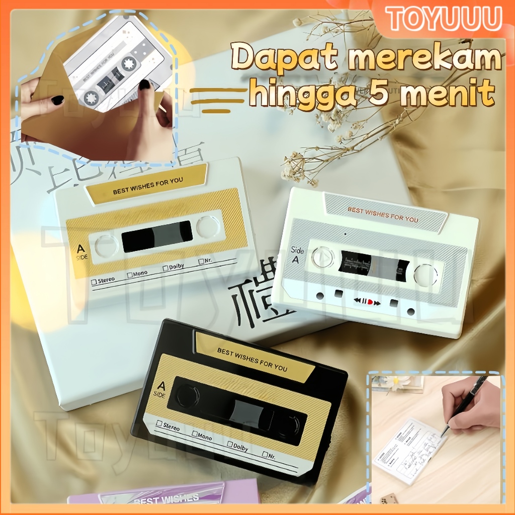 [300S]Kartu Ucapan Custom/Card Voice Record Kartu /Perekam Suara Musik Custom Recordable Retro Kartu