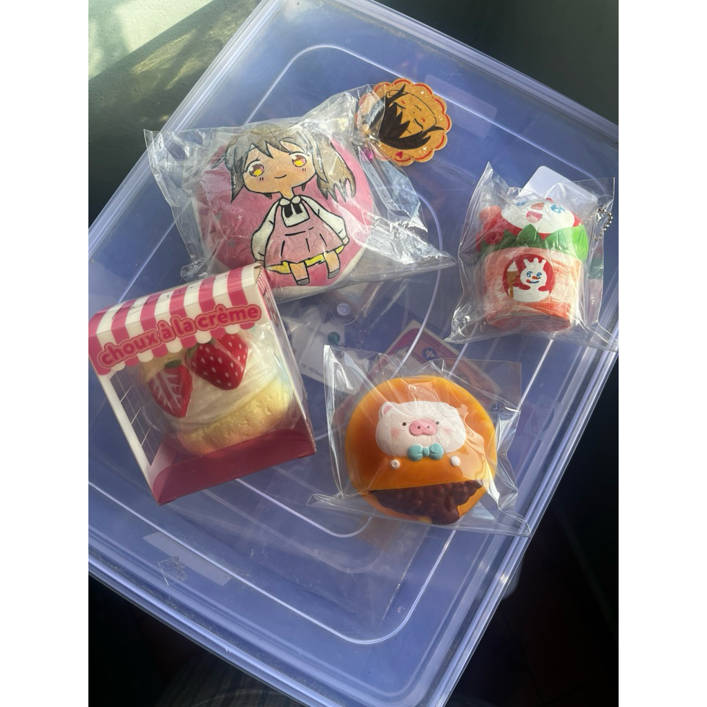 Flash sale squishy murah(deco squishy bun, ibloom tapioca, squishy piggy, chawa cream puff)