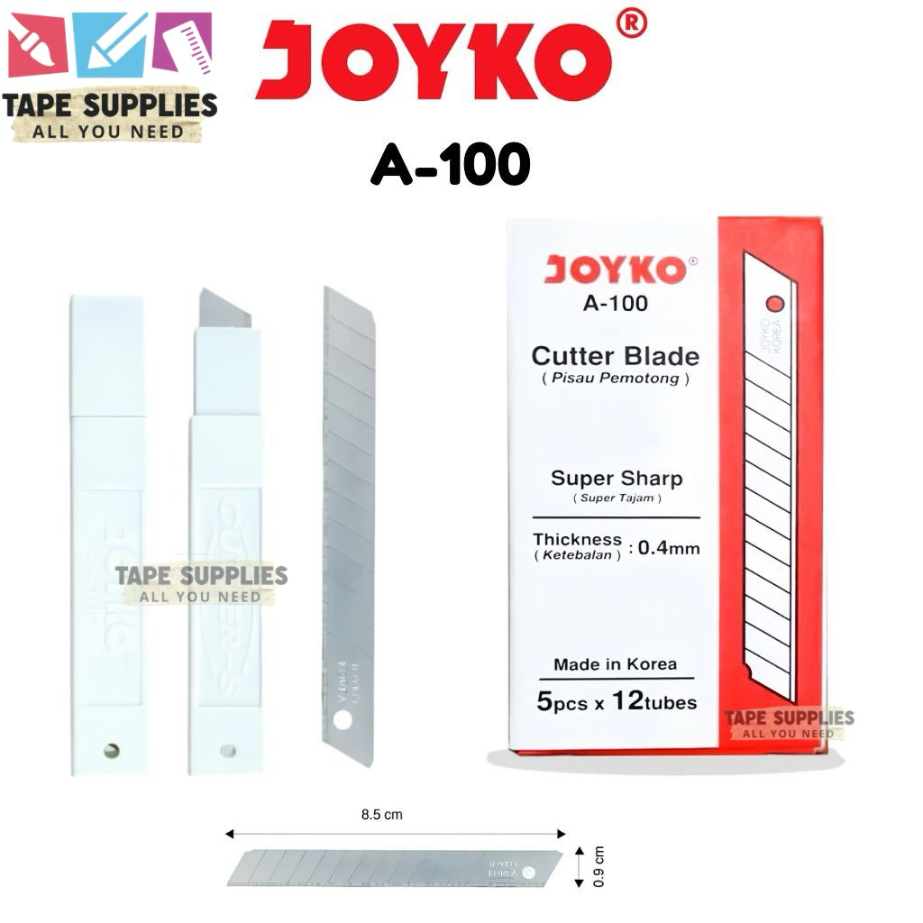 Isi Cutter Joyko A-100 9mm Cutter Blade Refill Pisau Cutter Tajam Made in Korea